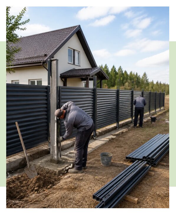 Строительство заборов под ключ с установкой в Кургане
